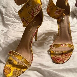 Floral Yellow Stiletto Heels